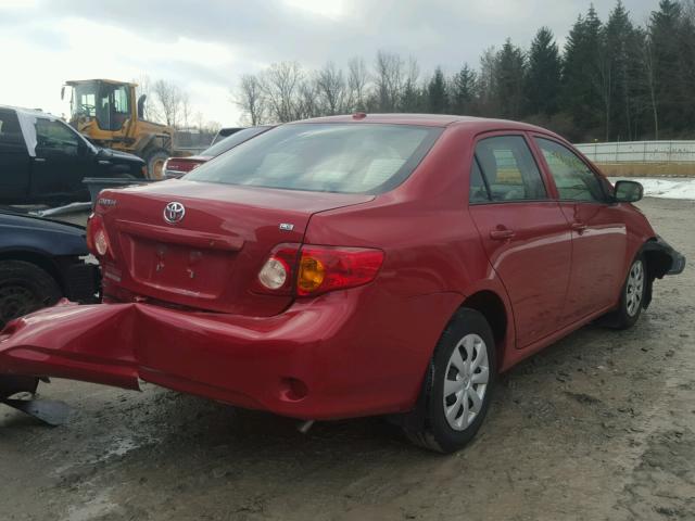 1NXBU40E99Z120607 - 2009 TOYOTA COROLLA BA RED photo 4