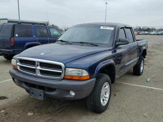 1D7HG38K54S737636 - 2004 DODGE DAKOTA QUA BLUE photo 2