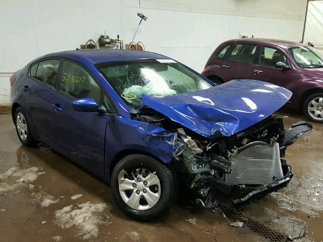 3KPFK4A70HE143220 - 2017 KIA FORTE LX BLUE photo 1