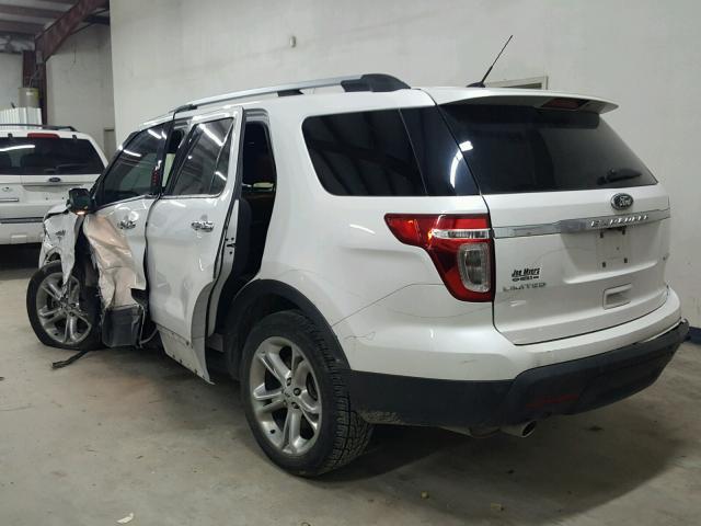 1FM5K7F88EGA65534 - 2014 FORD EXPLORER L WHITE photo 3