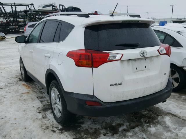 2T3ZFREV2EW086199 - 2014 TOYOTA RAV4 LE WHITE photo 3