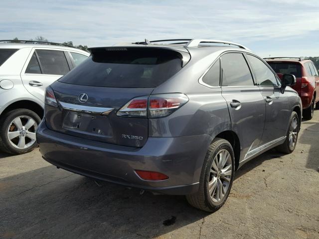 2T2ZK1BA0DC112169 - 2013 LEXUS RX 350 GRAY photo 4