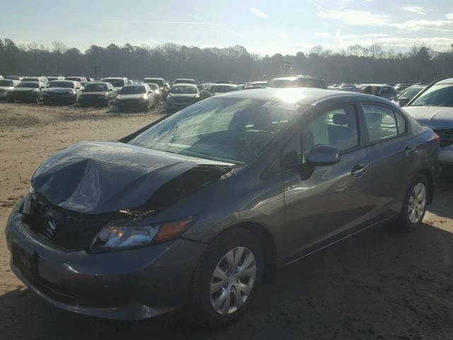 19XFB2E50CE008373 - 2012 HONDA CIVIC LX GRAY photo 2