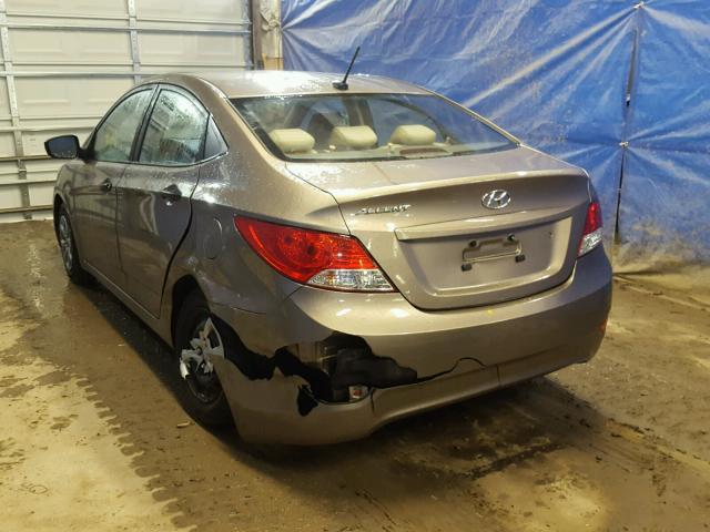 KMHCT4AE7CU069864 - 2012 HYUNDAI ACCENT GLS BROWN photo 3