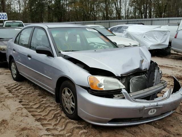 1HGES16571L076776 - 2001 HONDA CIVIC LX SILVER photo 1