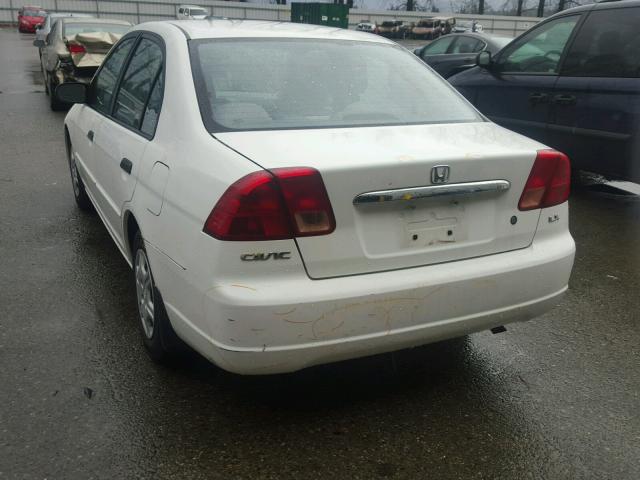 2HGES15551H614633 - 2001 HONDA CIVIC LX WHITE photo 3