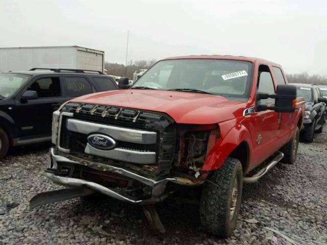 1FT7W2BT1BEB45649 - 2011 FORD F250 SUPER RED photo 2