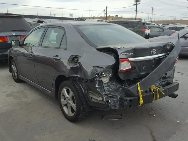 2T1BU4EE3BC556580 - 2011 TOYOTA COROLLA BA GRAY photo 3