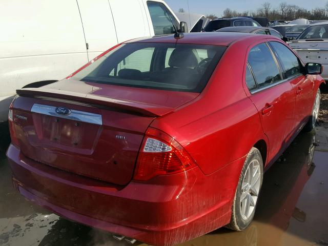 3FAHP0JA5AR342119 - 2010 FORD FUSION SEL MAROON photo 4