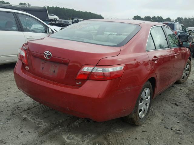 4T4BE46K99R132837 - 2009 TOYOTA CAMRY BASE RED photo 4