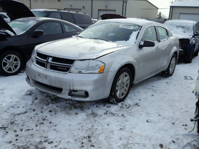 1C3CDZABXCN126447 - 2012 DODGE AVENGER SE SILVER photo 2