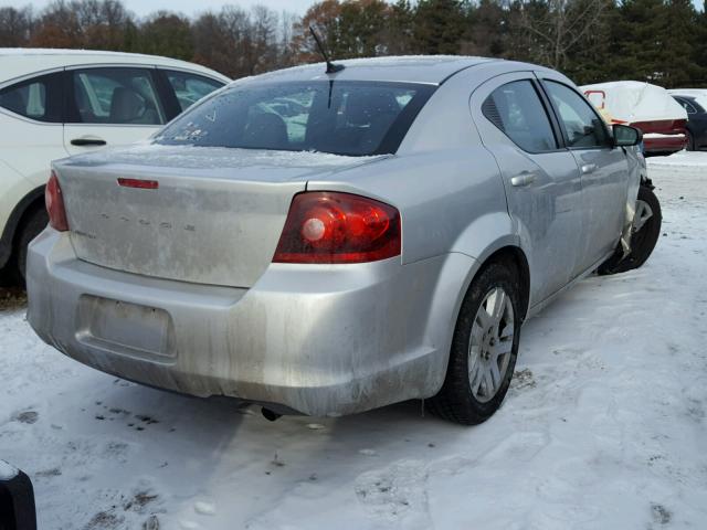 1C3CDZABXCN126447 - 2012 DODGE AVENGER SE SILVER photo 4