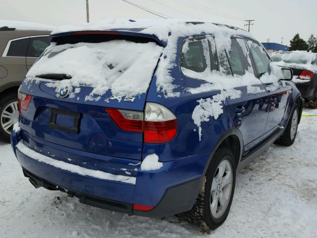 WBXPC934X7WF11298 - 2007 BMW X3 3.0SI BLUE photo 4