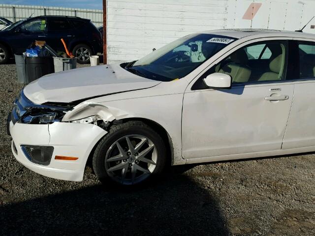 3FAHP0JG5AR285294 - 2010 FORD FUSION SEL WHITE photo 9