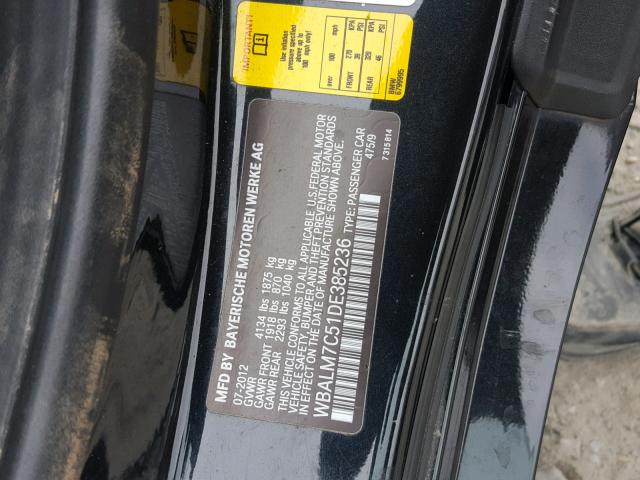 WBALM7C51DE385236 - 2013 BMW Z4 SDRIVE3 BLACK photo 10