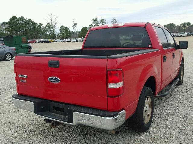 1FTPW12544KB87250 - 2004 FORD F150 SUPER RED photo 4