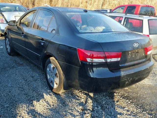 5NPET46C08H345873 - 2008 HYUNDAI SONATA GLS BLACK photo 3