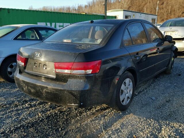 5NPET46C08H345873 - 2008 HYUNDAI SONATA GLS BLACK photo 4