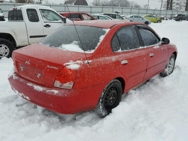 KMHDN46D74U829775 - 2004 HYUNDAI ELANTRA GL RED photo 4