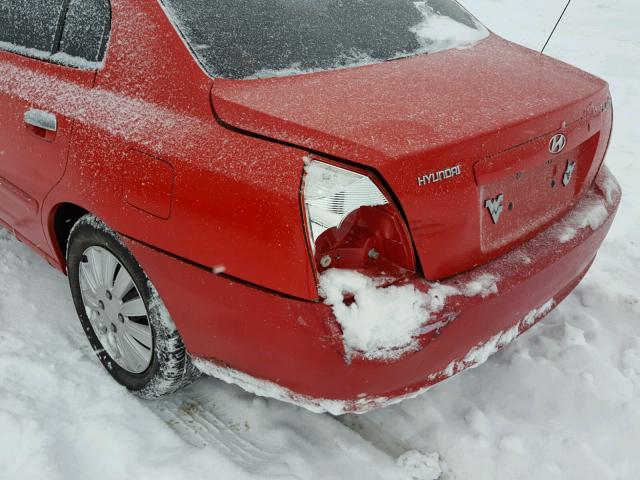 KMHDN46D74U829775 - 2004 HYUNDAI ELANTRA GL RED photo 9