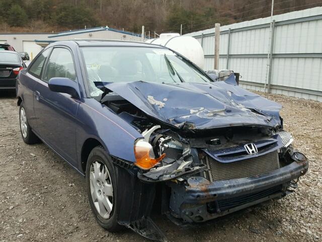 1HGEM22942L093688 - 2002 HONDA CIVIC EX BLUE photo 1