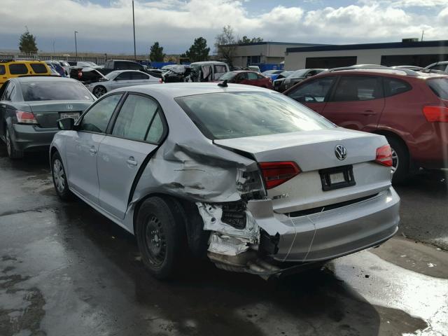 3VW2K7AJ3FM336621 - 2015 VOLKSWAGEN JETTA BASE SILVER photo 3