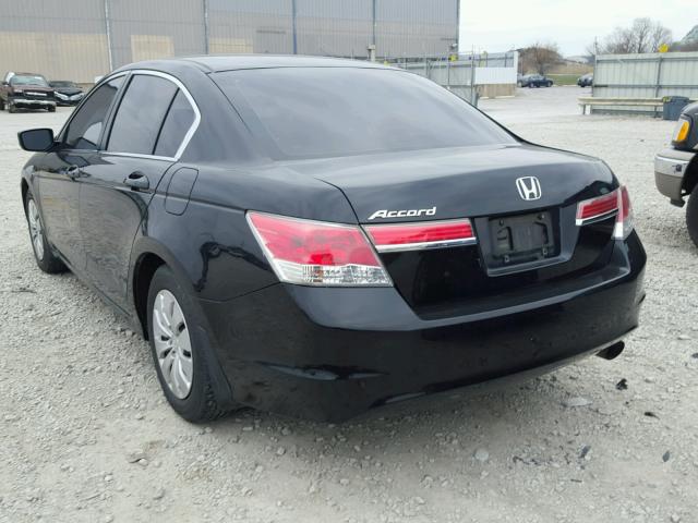 1HGCP2F34CA076777 - 2012 HONDA ACCORD LX BLACK photo 3