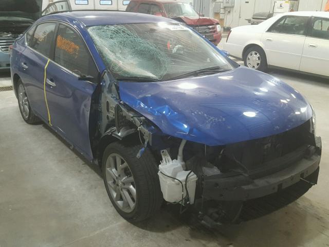 3N1AB7AP4EY341582 - 2014 NISSAN SENTRA S BLUE photo 1