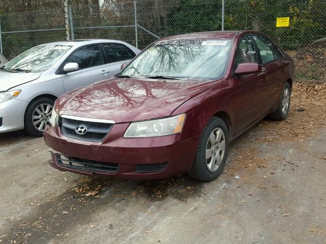 5NPET46C28H341579 - 2008 HYUNDAI SONATA GLS BURGUNDY photo 2