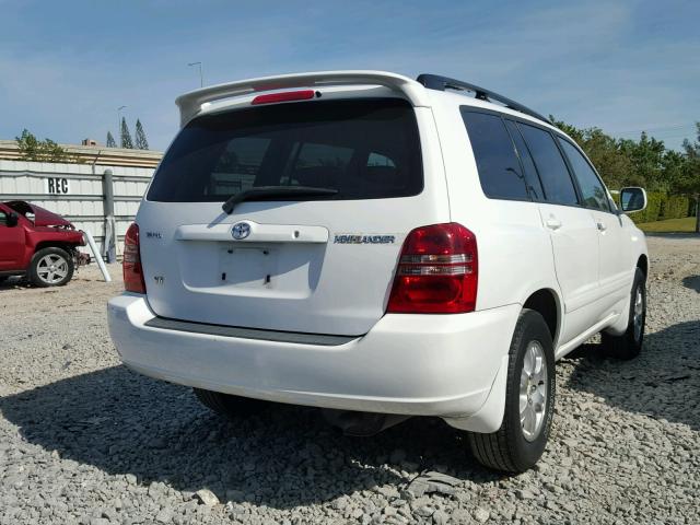 JTEGF21A210018691 - 2001 TOYOTA HIGHLANDER WHITE photo 4