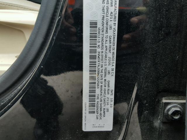 3VWDX7AJ0BM322583 - 2011 VOLKSWAGEN JETTA SE 黑色 照片 10