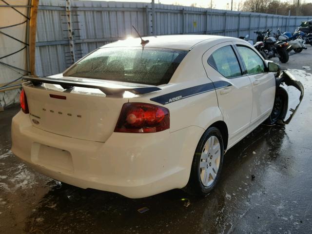 1C3CDZAB5CN194154 - 2012 DODGE AVENGER SE WHITE photo 4