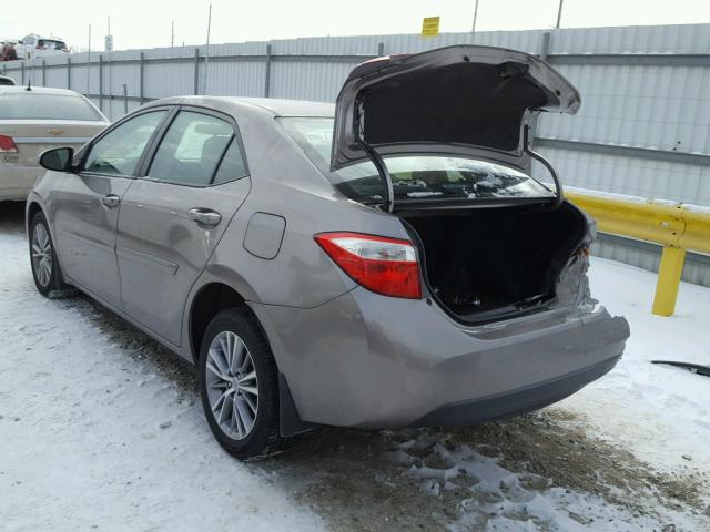 5YFBURHE3EP040328 - 2014 TOYOTA COROLLA L GRAY photo 3