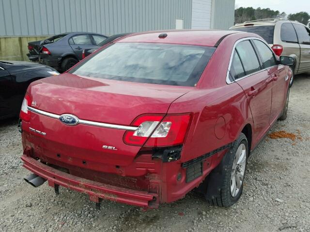 1FAHP2EW1CG128014 - 2012 FORD TAURUS SEL RED photo 4