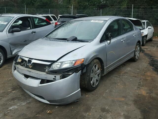 1HGFA16568L102978 - 2008 HONDA CIVIC LX SILVER photo 2