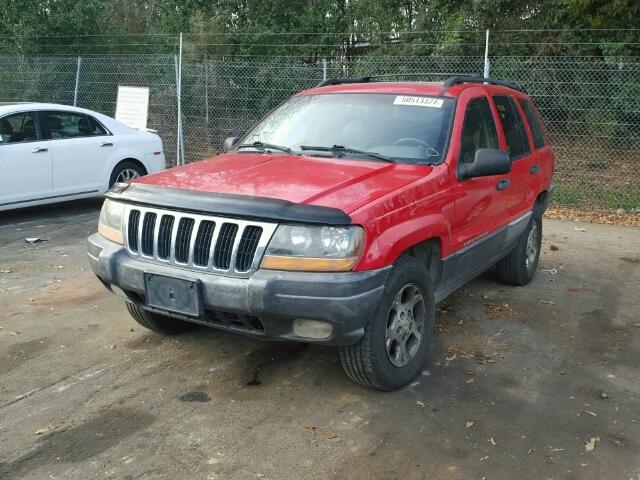 1J4G248S5YC145657 - 2000 JEEP GRAND CHER RED photo 2