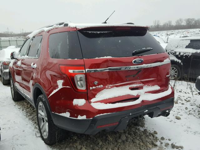 1FMHK8F89BGA00836 - 2011 FORD EXPLORER L RED photo 3