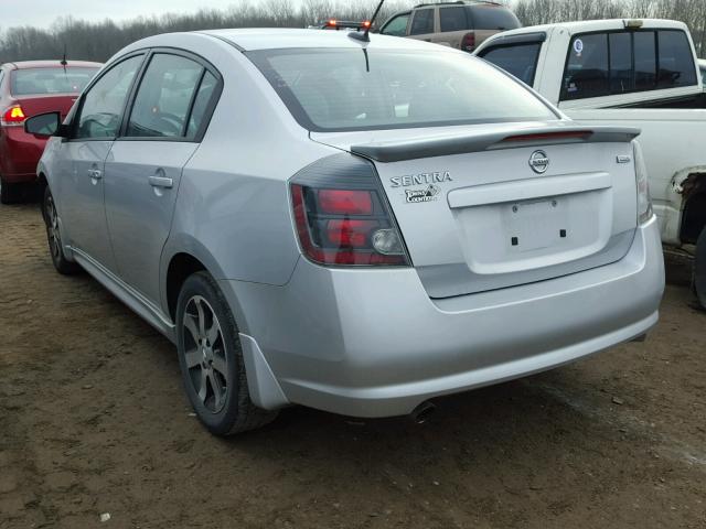 3N1AB6AP2CL738499 - 2012 NISSAN SENTRA 2.0 SILVER photo 3