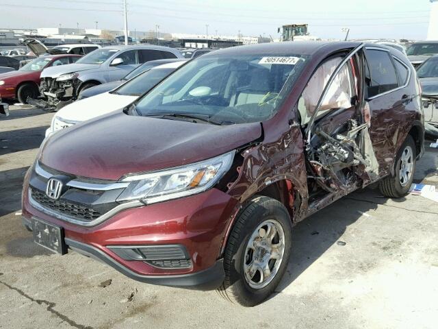 2HKRM4H3XFH629956 - 2015 HONDA CR-V LX BURGUNDY photo 2