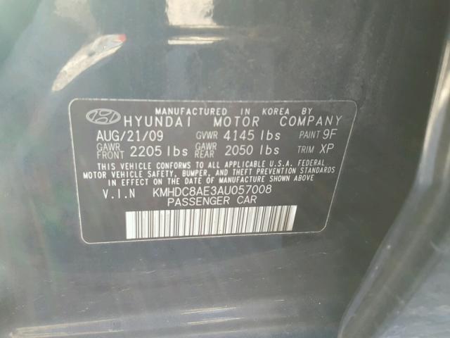 KMHDC8AE3AU057008 - 2010 HYUNDAI ELANTRA TO BLACK photo 10