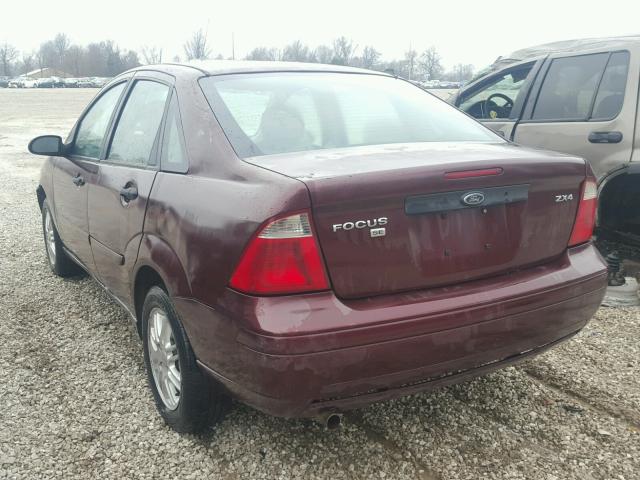 1FAFP34N86W181941 - 2006 FORD FOCUS ZX4 MAROON photo 3