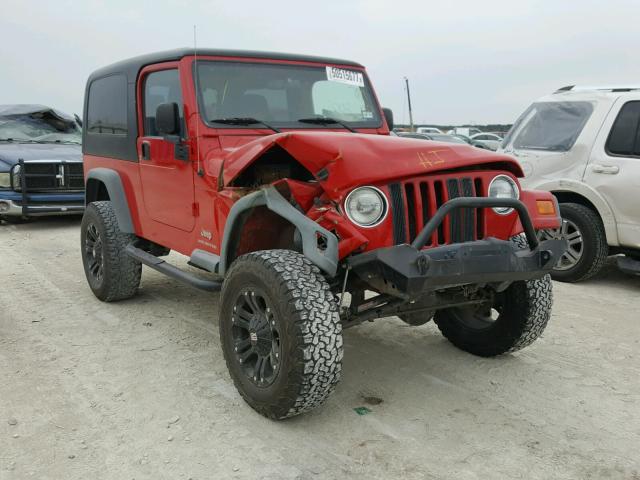 1J4FA44S16P789120 - 2006 JEEP WRANGLER / RED photo 1