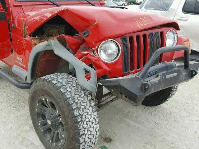 1J4FA44S16P789120 - 2006 JEEP WRANGLER / RED photo 9