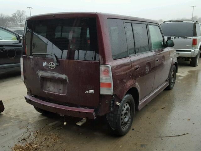 JTLKT324664037707 - 2006 TOYOTA SCION XB BURGUNDY photo 4