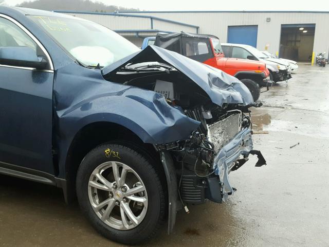 2GNALCEK5H6200762 - 2017 CHEVROLET EQUINOX LT BLUE photo 9