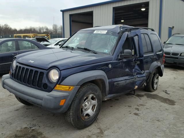 1J4GL48K67W542708 - 2007 JEEP LIBERTY SP BLUE photo 2