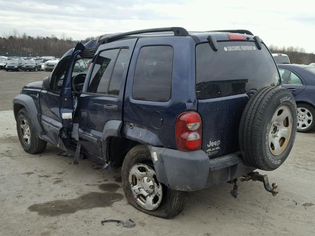 1J4GL48K67W542708 - 2007 JEEP LIBERTY SP BLUE photo 3