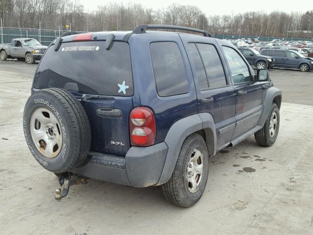 1J4GL48K67W542708 - 2007 JEEP LIBERTY SP BLUE photo 4