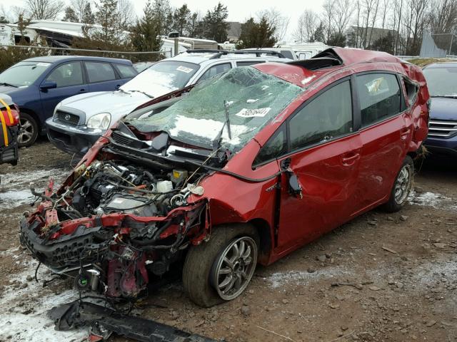 JTDZN3EU8C3146638 - 2012 TOYOTA PRIUS V RED photo 2