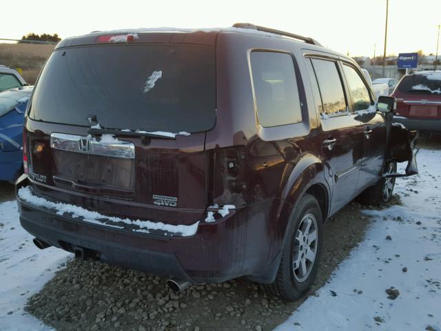 5FNYF4H91AB009028 - 2010 HONDA PILOT TOUR MAROON photo 4